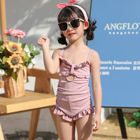 Load image into Gallery viewer, Kid Girls Solid Color Beach Swimwears Wholesale 220526362
