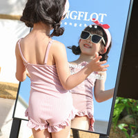 Load image into Gallery viewer, Kid Girls Solid Color Beach Swimwears Wholesale 220526362
