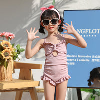 Load image into Gallery viewer, Kid Girls Solid Color Beach Swimwears Wholesale 220526362
