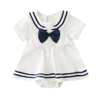 Load image into Gallery viewer, Baby Girls Solid Color Bow Dresses Wholesale 22052637
