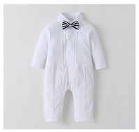 Load image into Gallery viewer, 2 Pieces Set Baby Kid Boys Dressy Solid Color Bow Blazers And Jumpsuits Suits Wholesale 220526380
