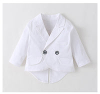 Load image into Gallery viewer, 2 Pieces Set Baby Kid Boys Dressy Solid Color Bow Blazers And Jumpsuits Suits Wholesale 220526380
