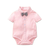 Load image into Gallery viewer, 2 Pieces Set Baby Boys Solid Color Bow Rompers And Shorts Wholesale 220526387

