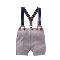 Load image into Gallery viewer, 2 Pieces Set Baby Boys Solid Color Bow Rompers And Shorts Wholesale 220526387
