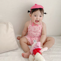 Load image into Gallery viewer, 2 Pieces Set Baby Kid Girls Valentine&#39;s Day Love heart Tank Tops And Shorts Wholesale 220526413
