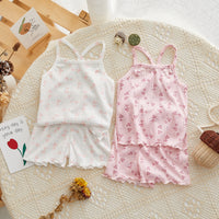 Load image into Gallery viewer, 2 Pieces Set Baby Kid Girls Valentine&#39;s Day Love heart Tank Tops And Shorts Wholesale 220526413
