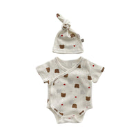 Load image into Gallery viewer, Baby Unisex Dinosaur Animals Cartoon Print Rompers And Hats Wholesale 220526414
