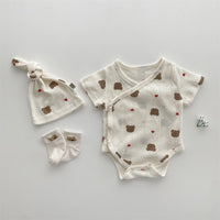 Load image into Gallery viewer, Baby Unisex Dinosaur Animals Cartoon Print Rompers And Hats Wholesale 220526414
