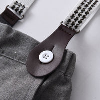 Load image into Gallery viewer, 2 Pieces Set Baby Kid Boys Dressy Polka dots Bow Print Shirts And Solid Color Shorts Suits Wholesale 220526417
