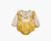 Load image into Gallery viewer, Baby Girls Color-blocking Bow Rompers Wholesale 22052652
