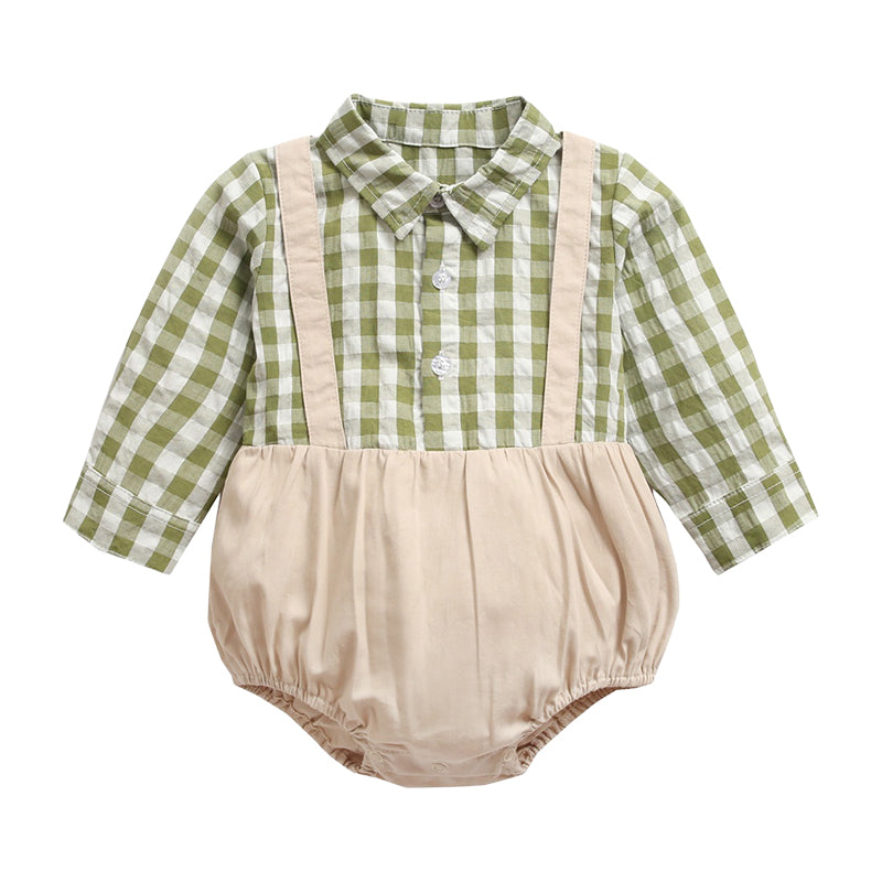 Baby Boys Checked Rompers Wholesale 22052655