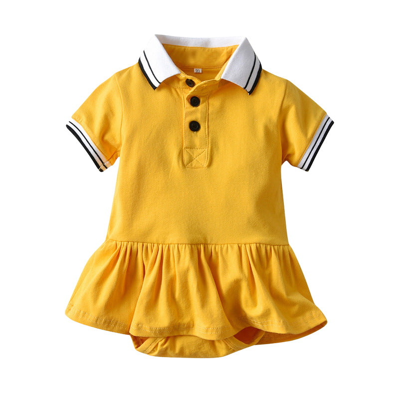Baby Girls Striped Rompers Wholesale 22052665