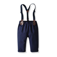 Load image into Gallery viewer, 2 Pieces Set Baby Kid Boys Checked Bow Shirts And Solid Color Jumpsuits Wholesale 22052666
