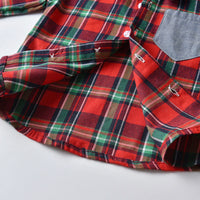 Load image into Gallery viewer, 2 Pieces Set Baby Kid Boys Checked Bow Shirts And Solid Color Jumpsuits Wholesale 22052666
