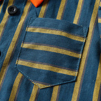Load image into Gallery viewer, 2 Pieces Set Baby Kid Boys Dressy Striped Shirts Suits And Solid Color Shorts Wholesale 22052670
