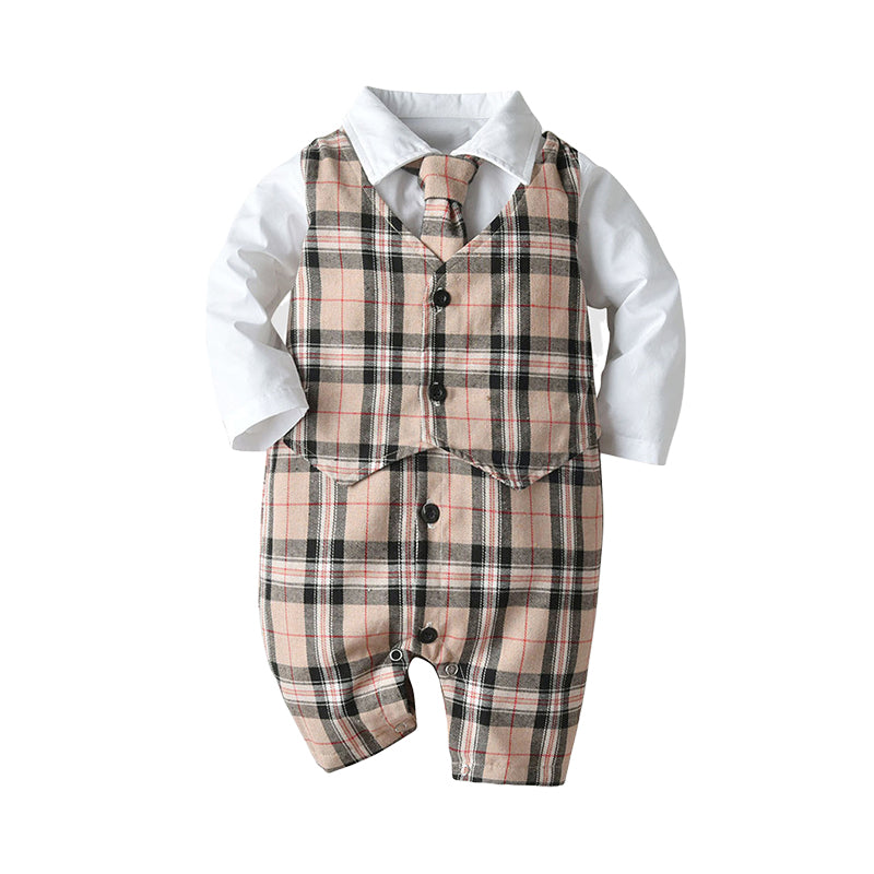 Baby Boys Checked Jumpsuits Wholesale 22052672