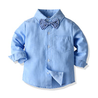Load image into Gallery viewer, 3 Pieces Set Baby Kid Boys Dressy Solid Color Blazers Suits And Bow Shirts And Pants Wholesale 22052674
