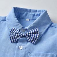 Load image into Gallery viewer, 3 Pieces Set Baby Kid Boys Dressy Solid Color Blazers Suits And Bow Shirts And Pants Wholesale 22052674
