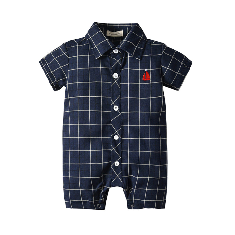 Baby Kid Unisex Checked Jumpsuits Wholesale 22052682