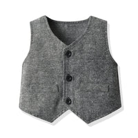 Load image into Gallery viewer, 3 Pieces Set Baby Kid Boys Dressy Birthday Party Solid Color Bow Shirts And Vests Waistcoats And Pants Wholesale 22052687

