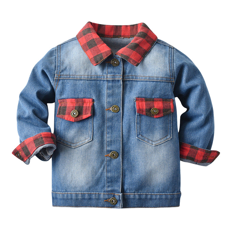 Baby Kid Unisex Checked Jackets Outwears Wholesale 22052689