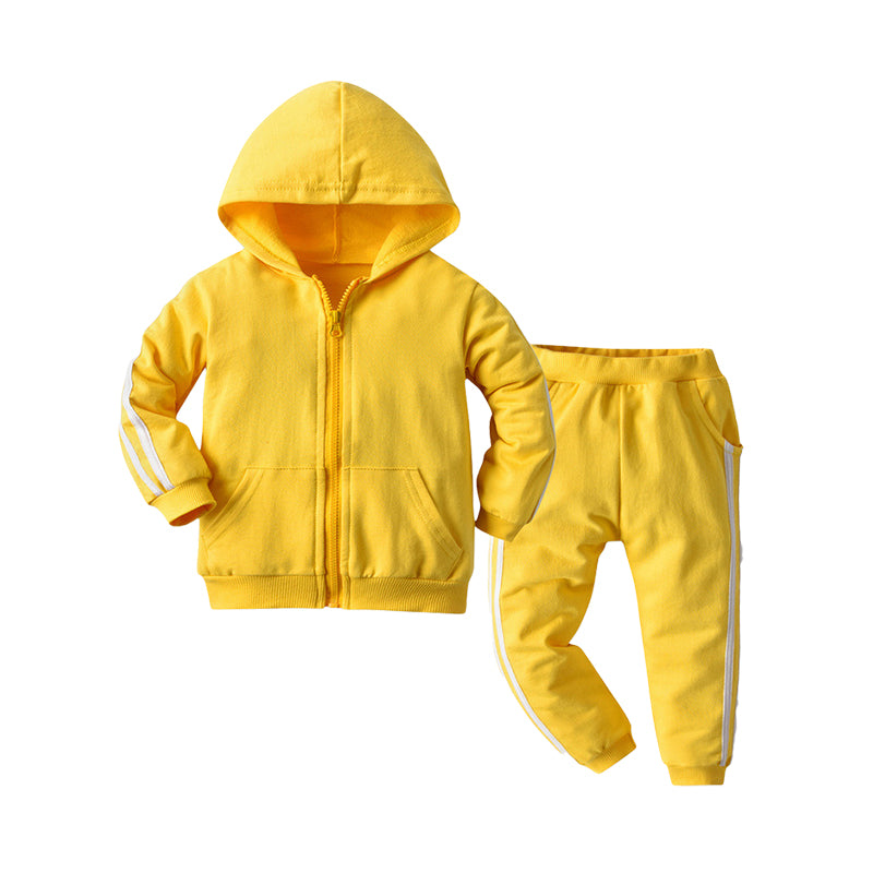2 Pieces Set Baby Kid Unisex Sports Color-blocking Jackets Outwears And Pants Wholesale 22052695