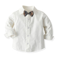 Load image into Gallery viewer, 3 Pieces Set Baby Kid Boys Dressy Solid Color Shirts Checked Vests Waistcoats And Pants Wholesale 22052697
