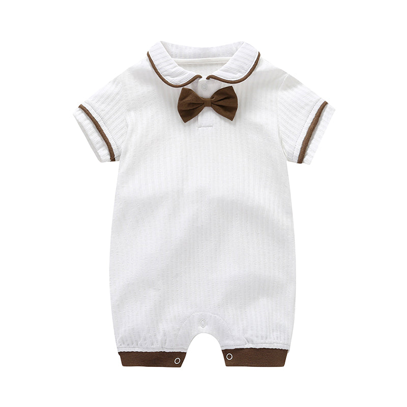 Baby Unisex Bow Print Jumpsuits Wholesale 22053003