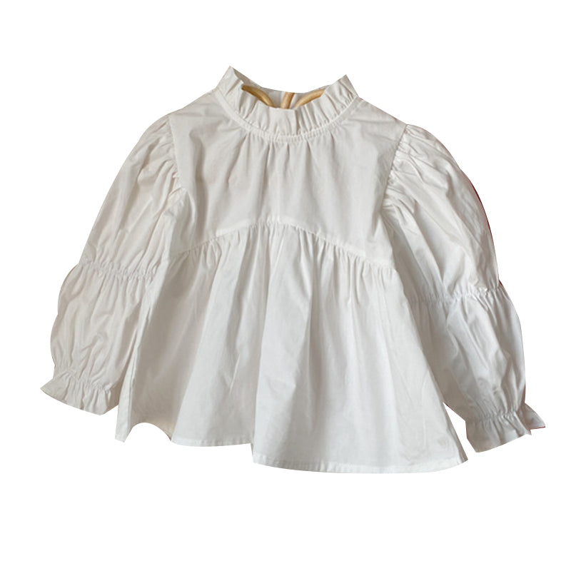 Baby Kid Girls Solid Color Blouses Wholesale 220530111