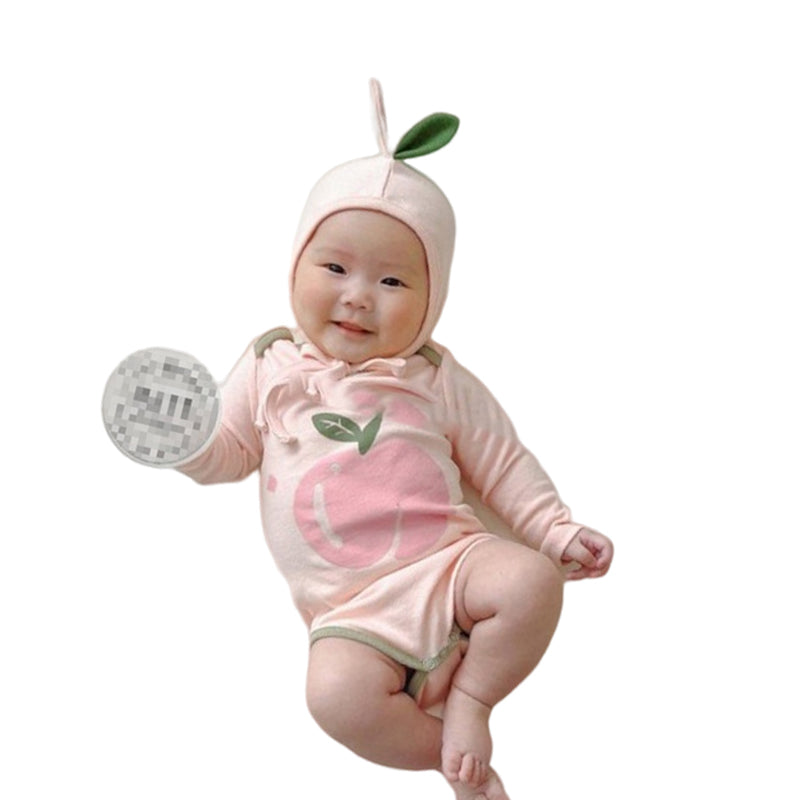 Baby Unisex Letters Fruit Print Rompers Hats Wholesale 220530121