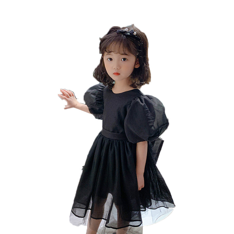 Baby Kid Girls Solid Color Bow Dresses Wholesale 220530129