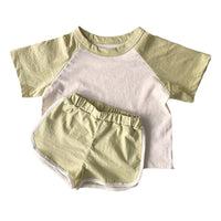 Load image into Gallery viewer, 2 Pieces Set Baby Kid Unisex Color-blocking T-Shirts And Shorts Wholesale 220530144
