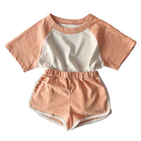 Load image into Gallery viewer, 2 Pieces Set Baby Kid Unisex Color-blocking T-Shirts And Shorts Wholesale 220530144
