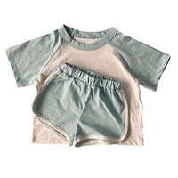 Load image into Gallery viewer, 2 Pieces Set Baby Kid Unisex Color-blocking T-Shirts And Shorts Wholesale 220530144
