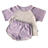 Load image into Gallery viewer, 2 Pieces Set Baby Kid Unisex Color-blocking T-Shirts And Shorts Wholesale 220530144
