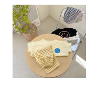 Load image into Gallery viewer, 2 Pieces Set Baby Kid Girls Expression T-Shirts And Checked Pants Wholesale 220530147
