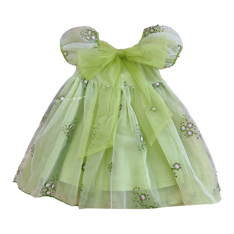 Baby Kid Girls Bow Embroidered Dresses Wholesale 220530150