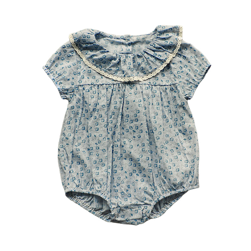 Baby Girls Flower Print Rompers Wholesale 220530173