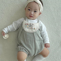 Load image into Gallery viewer, Baby Girls Flower Animals Embroidered Rompers Wholesale 220530180
