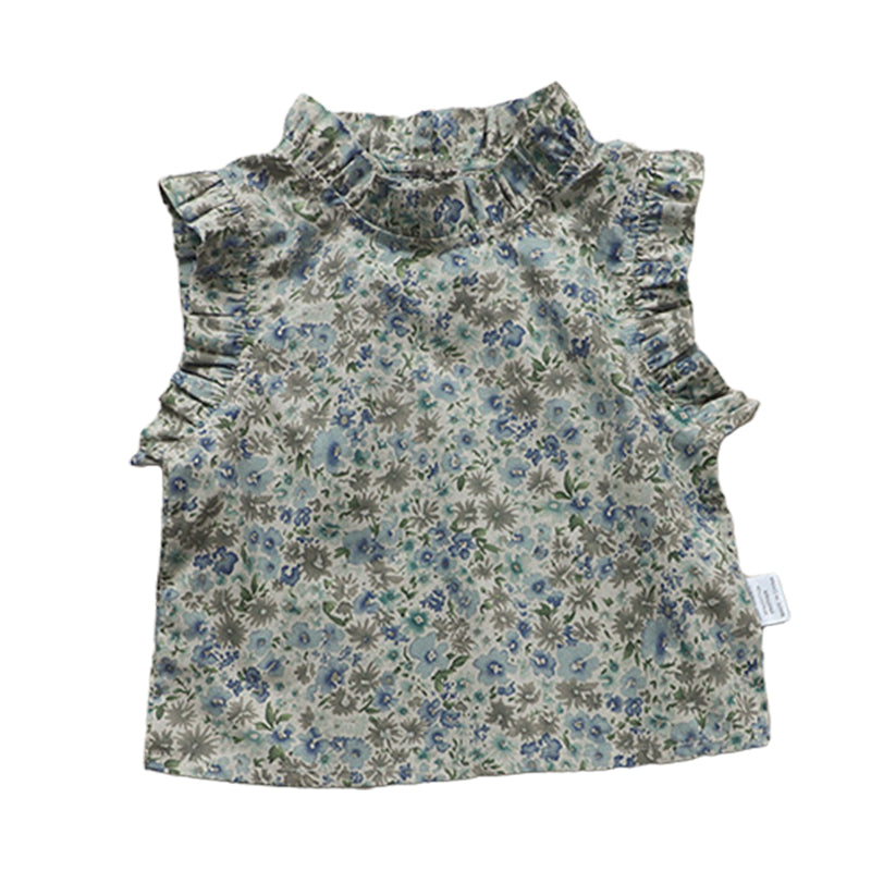 Baby Kid Girls Flower Print Tank Tops Wholesale 220530190