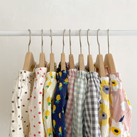 Load image into Gallery viewer, Baby Kid Girls Flower Fruit Polka dots Checked Print Pants Wholesale 220530196

