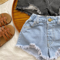 Load image into Gallery viewer, Baby Kid Girls Solid Color Ripped Shorts Wholesale 220530212

