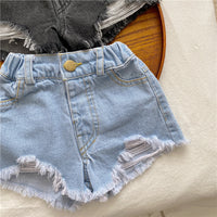 Load image into Gallery viewer, Baby Kid Girls Solid Color Ripped Shorts Wholesale 220530212
