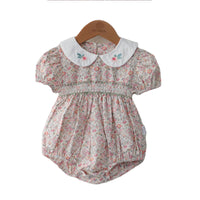 Load image into Gallery viewer, Baby Girls Flower Embroidered Print Rompers Wholesale 220530233
