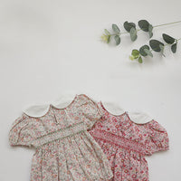 Load image into Gallery viewer, Baby Girls Flower Embroidered Print Rompers Wholesale 220530233
