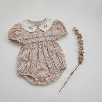 Load image into Gallery viewer, Baby Girls Flower Embroidered Print Rompers Wholesale 220530233
