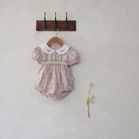 Load image into Gallery viewer, Baby Girls Flower Embroidered Print Rompers Wholesale 220530233
