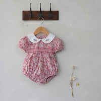 Load image into Gallery viewer, Baby Girls Flower Embroidered Print Rompers Wholesale 220530233
