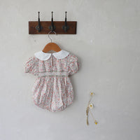 Load image into Gallery viewer, Baby Girls Flower Embroidered Print Rompers Wholesale 220530233
