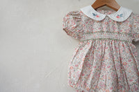 Load image into Gallery viewer, Baby Girls Flower Embroidered Print Rompers Wholesale 220530233
